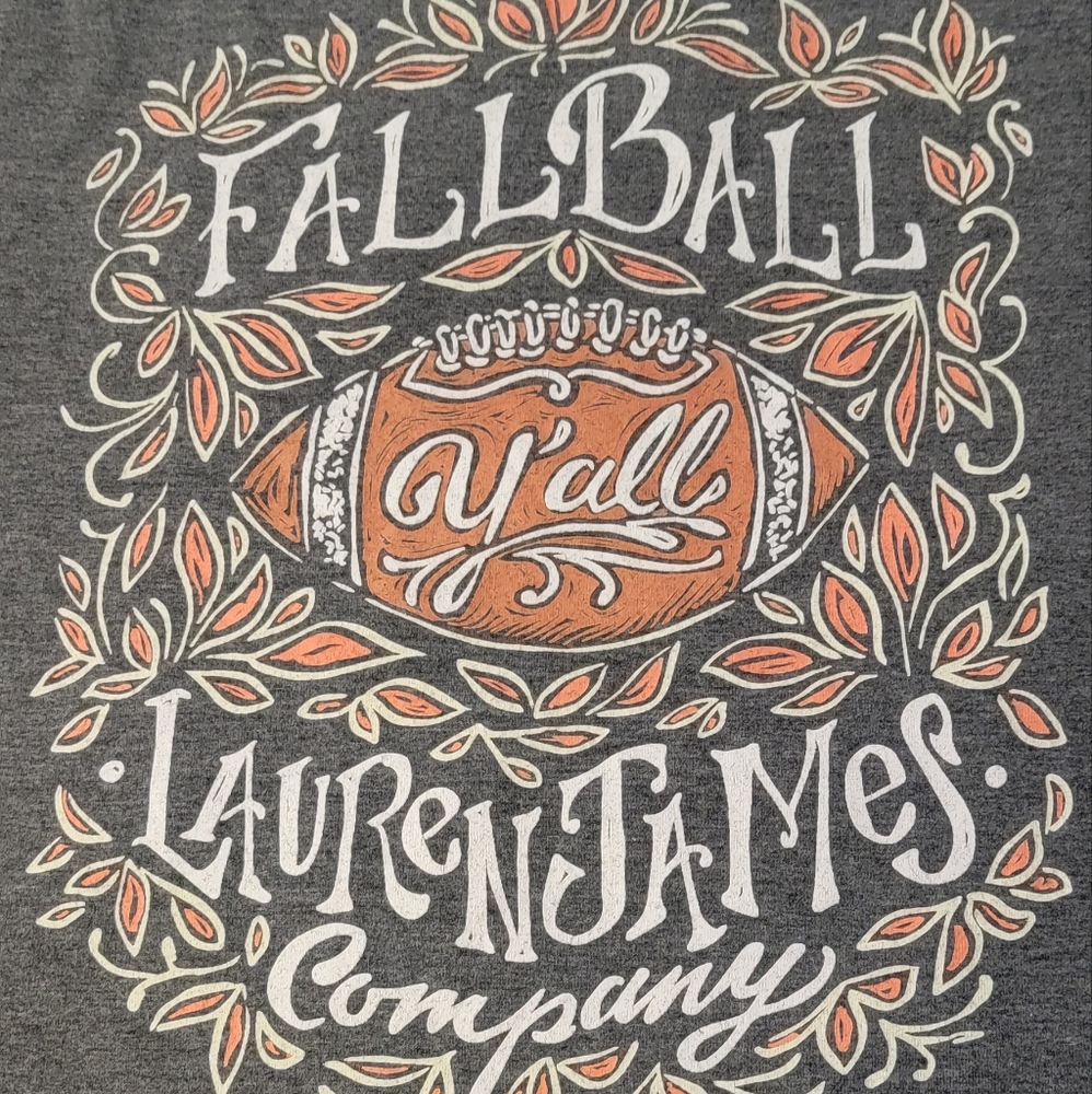 Fall Ball Y'all Long Sleeve Tee Shirt in Grey by Lauren James